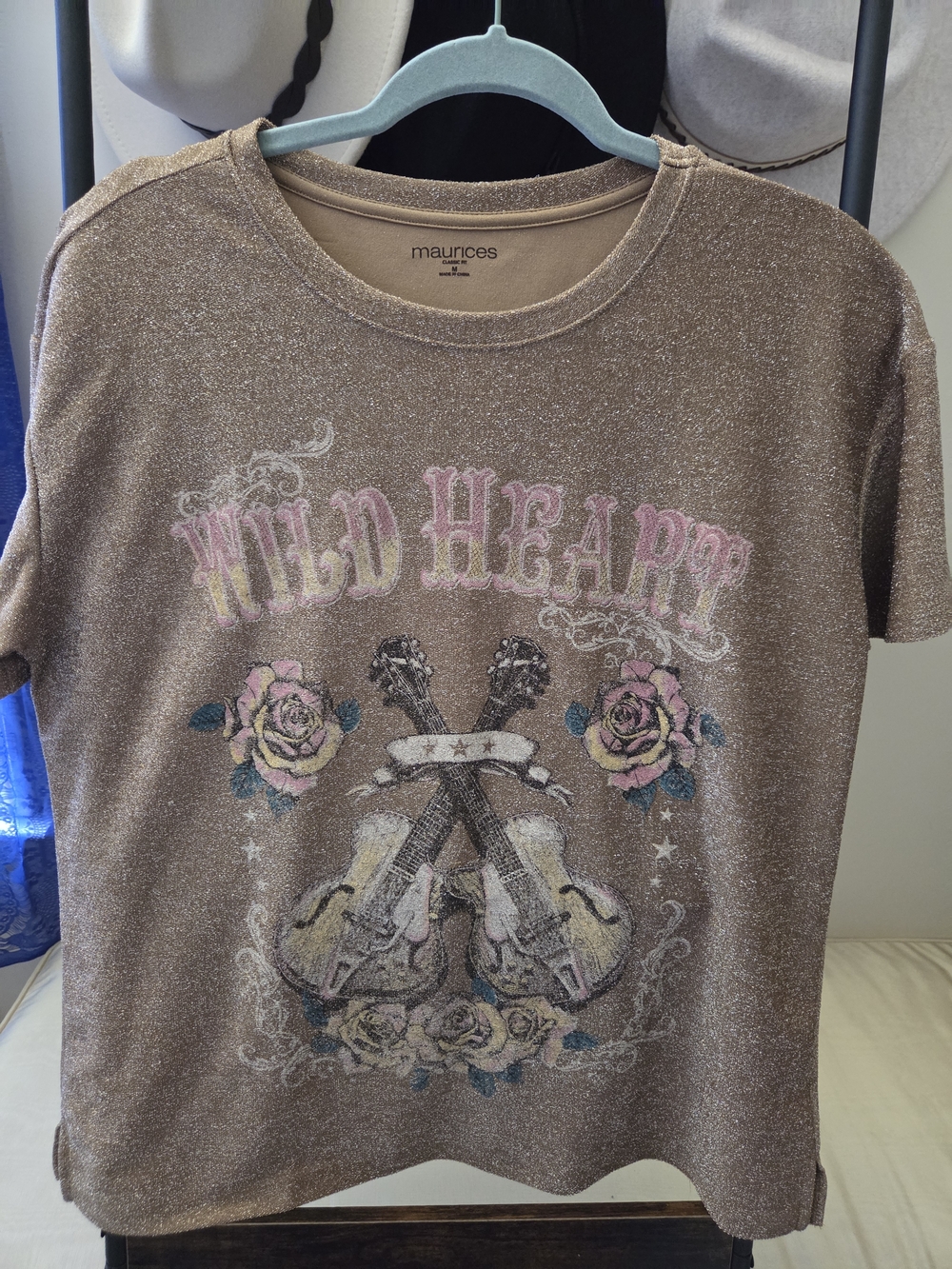 Maurices 'Wild Heart' Glitter Brown Graphic Tee